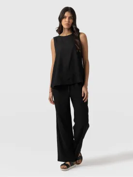 Corinne Linen Pant - Black