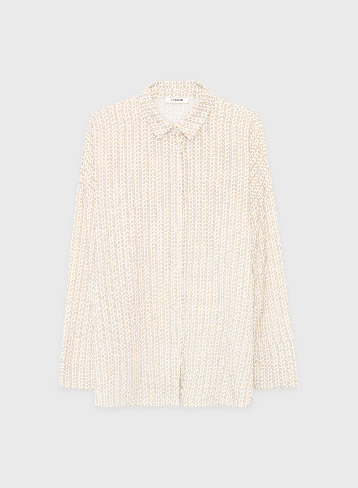 Cream Relaxed Geometric Shirt – Alice