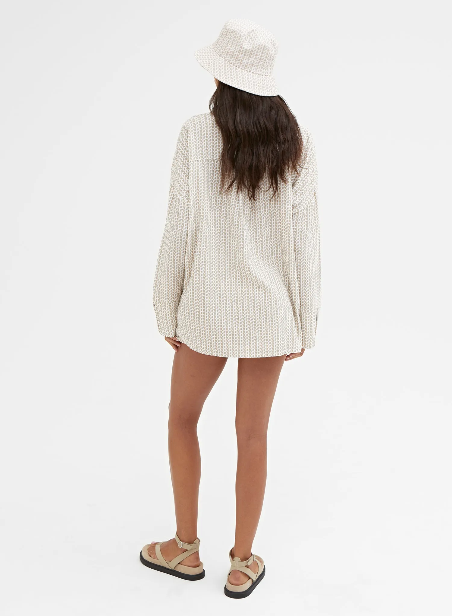 Cream Relaxed Geometric Shirt – Alice