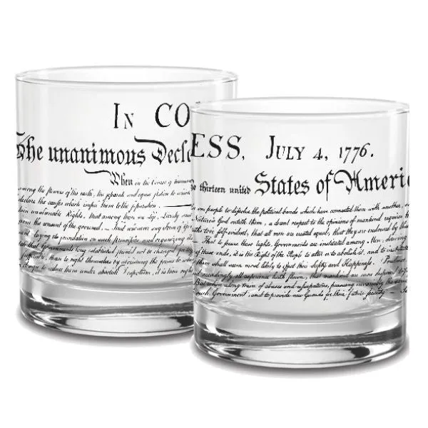 Declaration of Independence Rocks Glasses