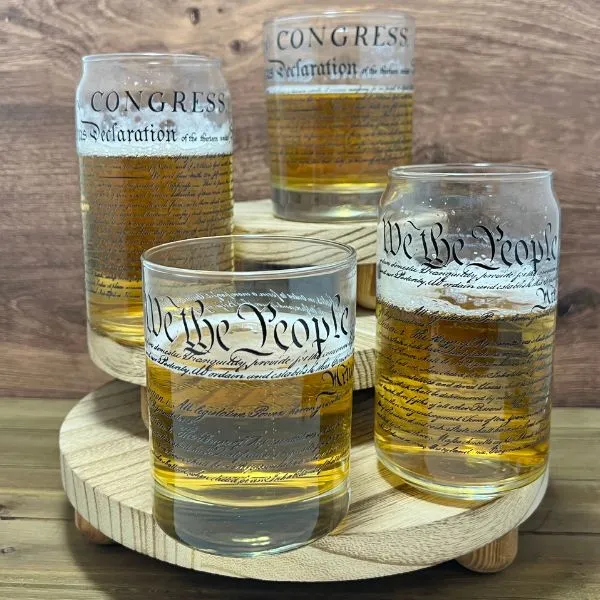 Declaration of Independence Rocks Glasses