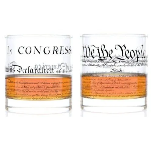 Declaration of Independence Rocks Glasses