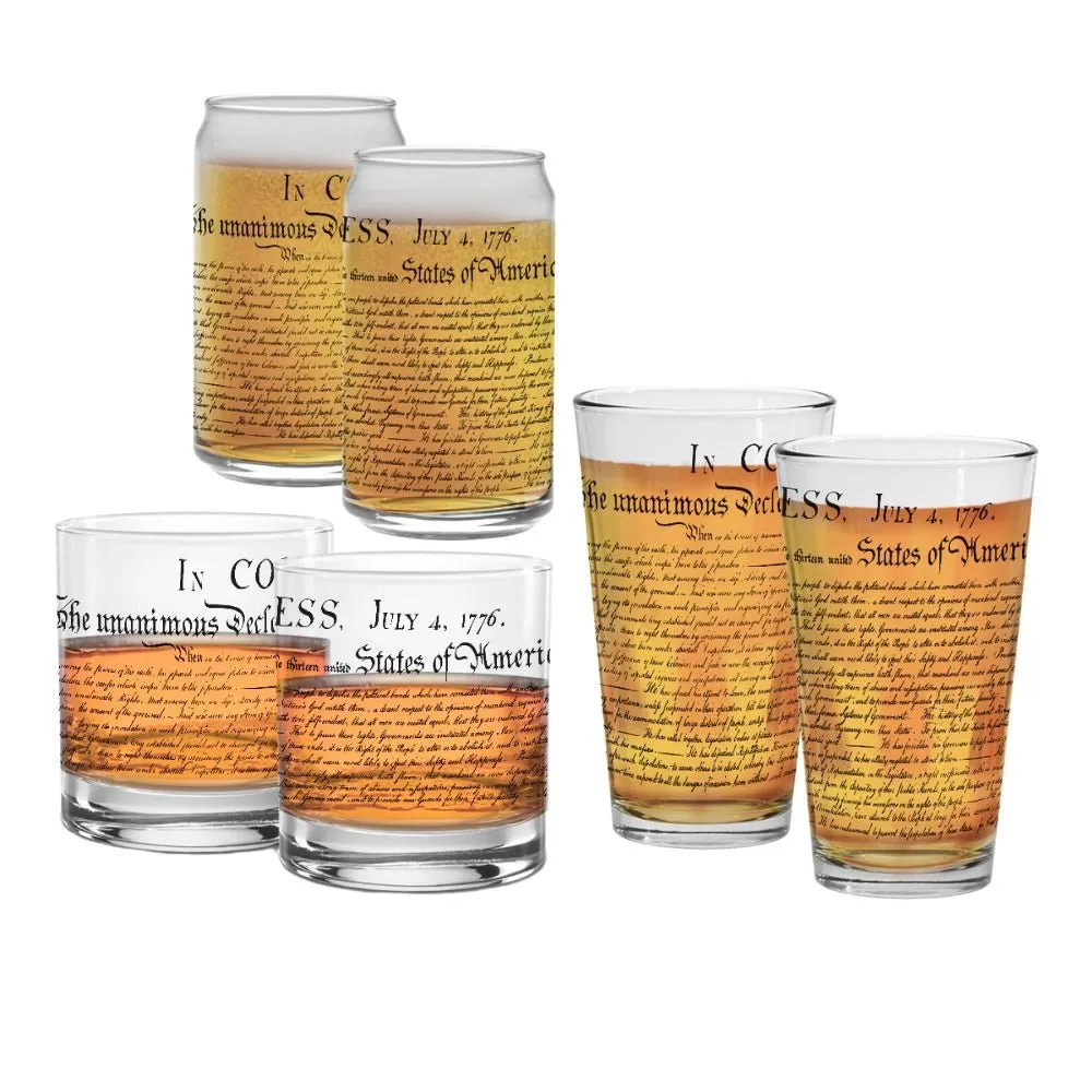 Declaration of Independence Rocks Glasses