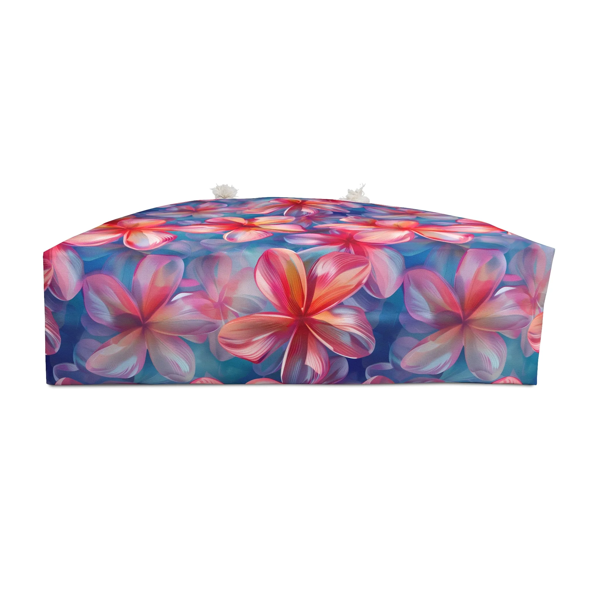 Deluxe Floral Tote & Beach Bag with Tropical Plumeria Design (24" × 13" x 5.5")