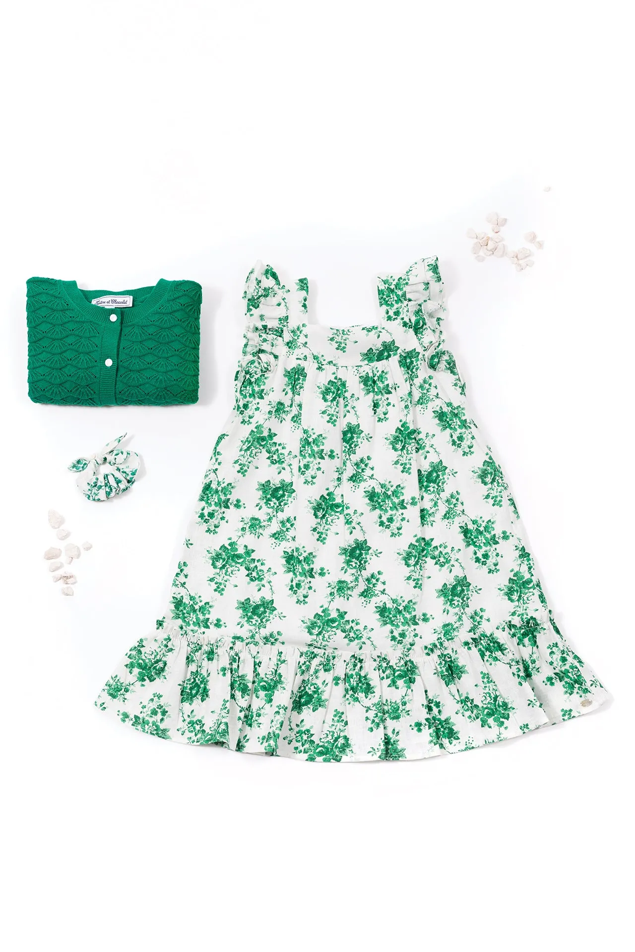 Dress - Green Print Flower