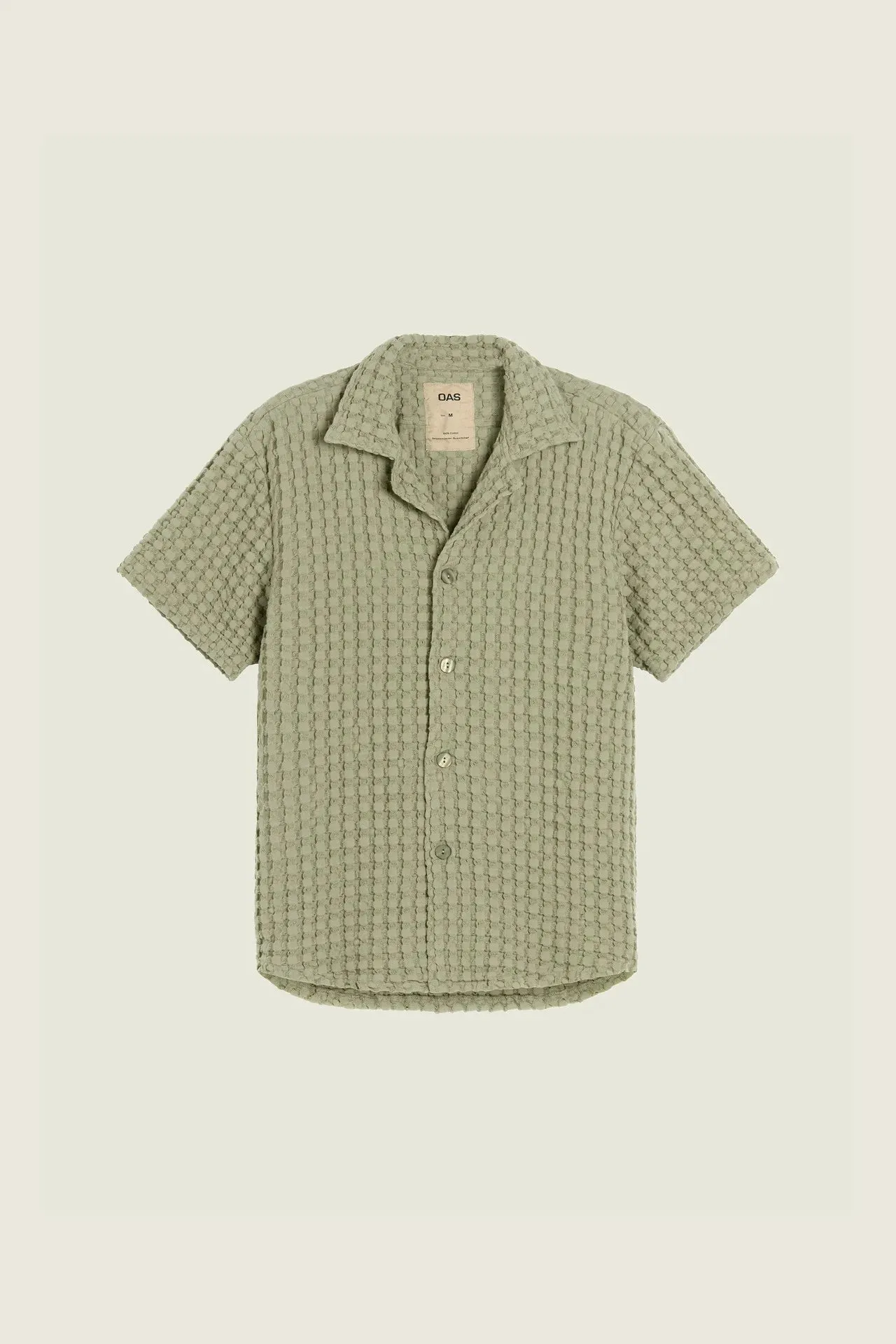 DUSTY GREEN CUBA WAFFLE SHIRT