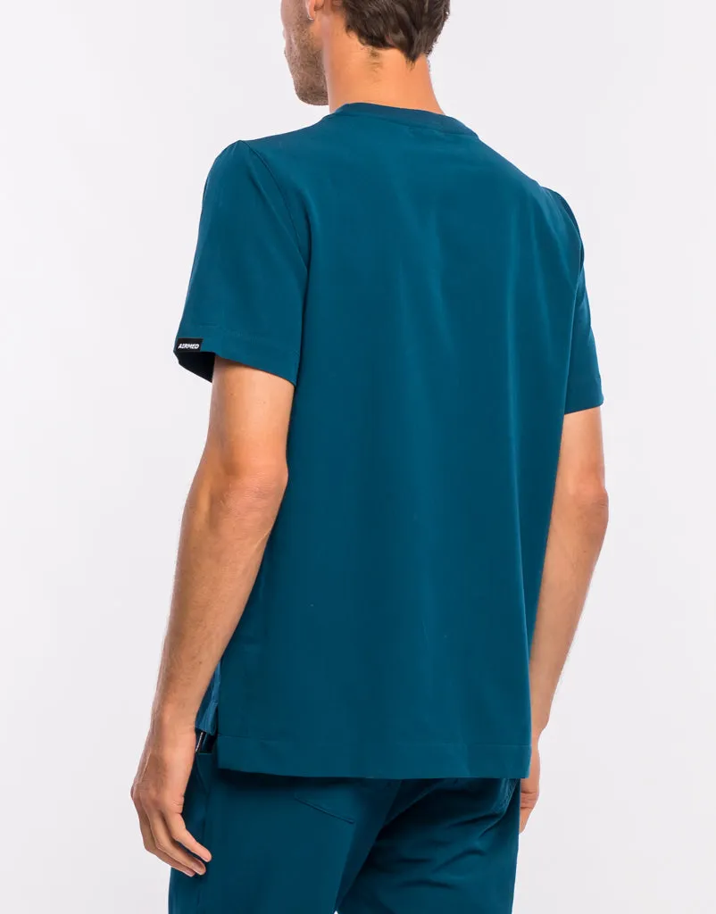 Essential Crewneck Scrub Top - Gibraltar Blue