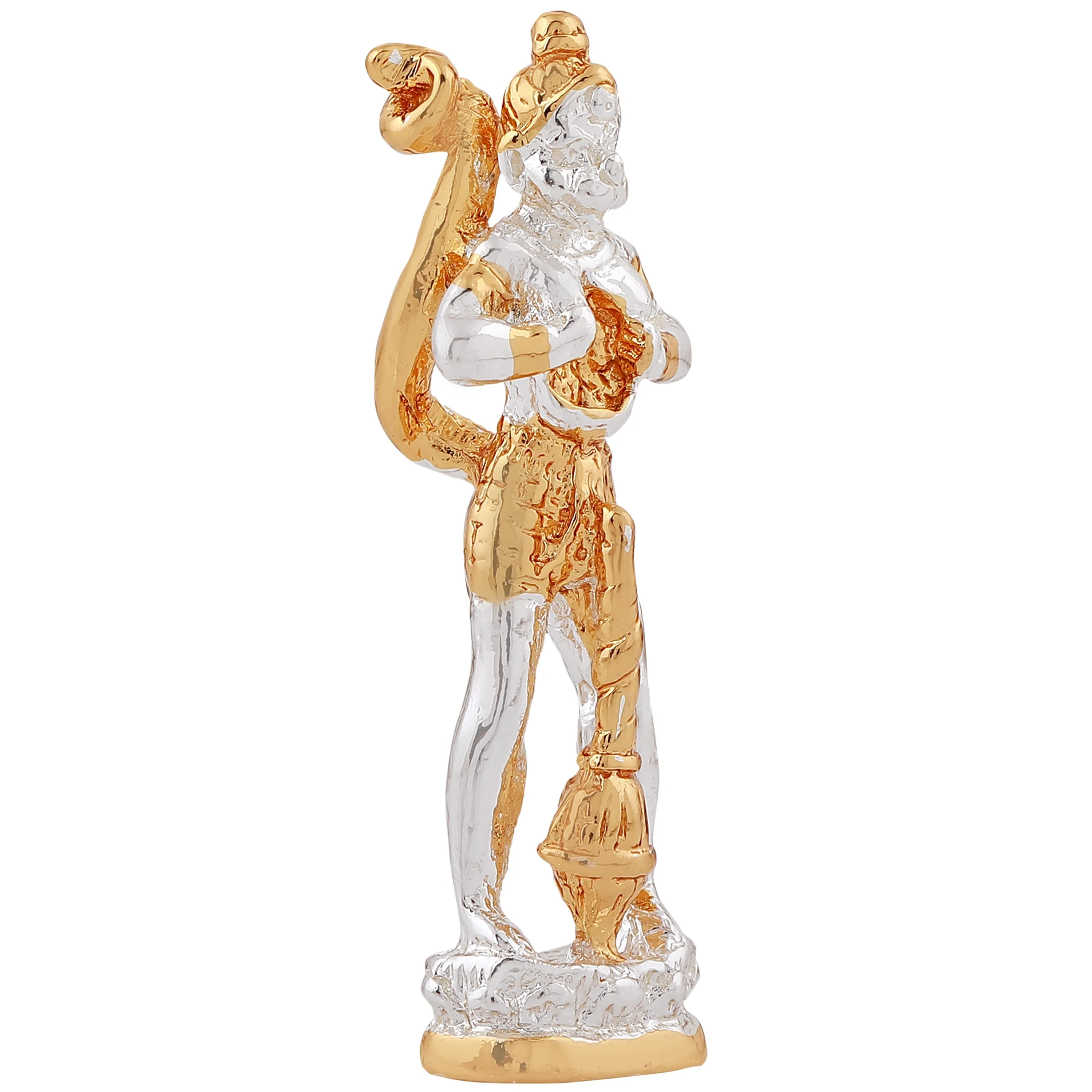 Estele Gold & Rhodium Plated Hanuman ji showing Lord Rama in his Heart in standing position Idol for Home/Car Decor.