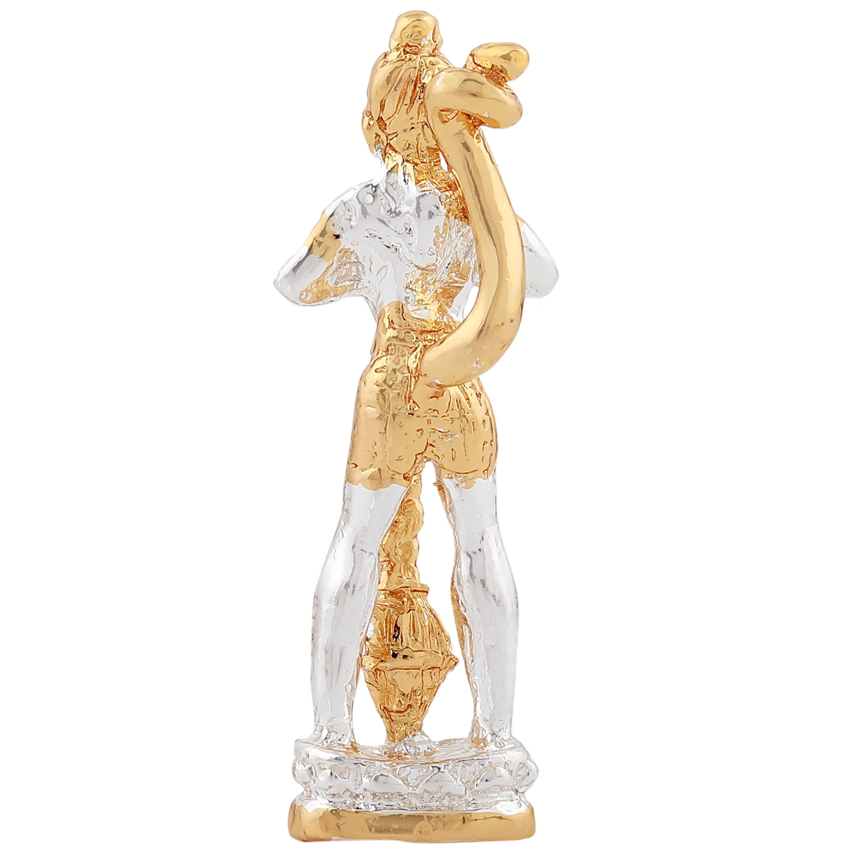 Estele Gold & Rhodium Plated Hanuman ji showing Lord Rama in his Heart in standing position Idol for Home/Car Decor.