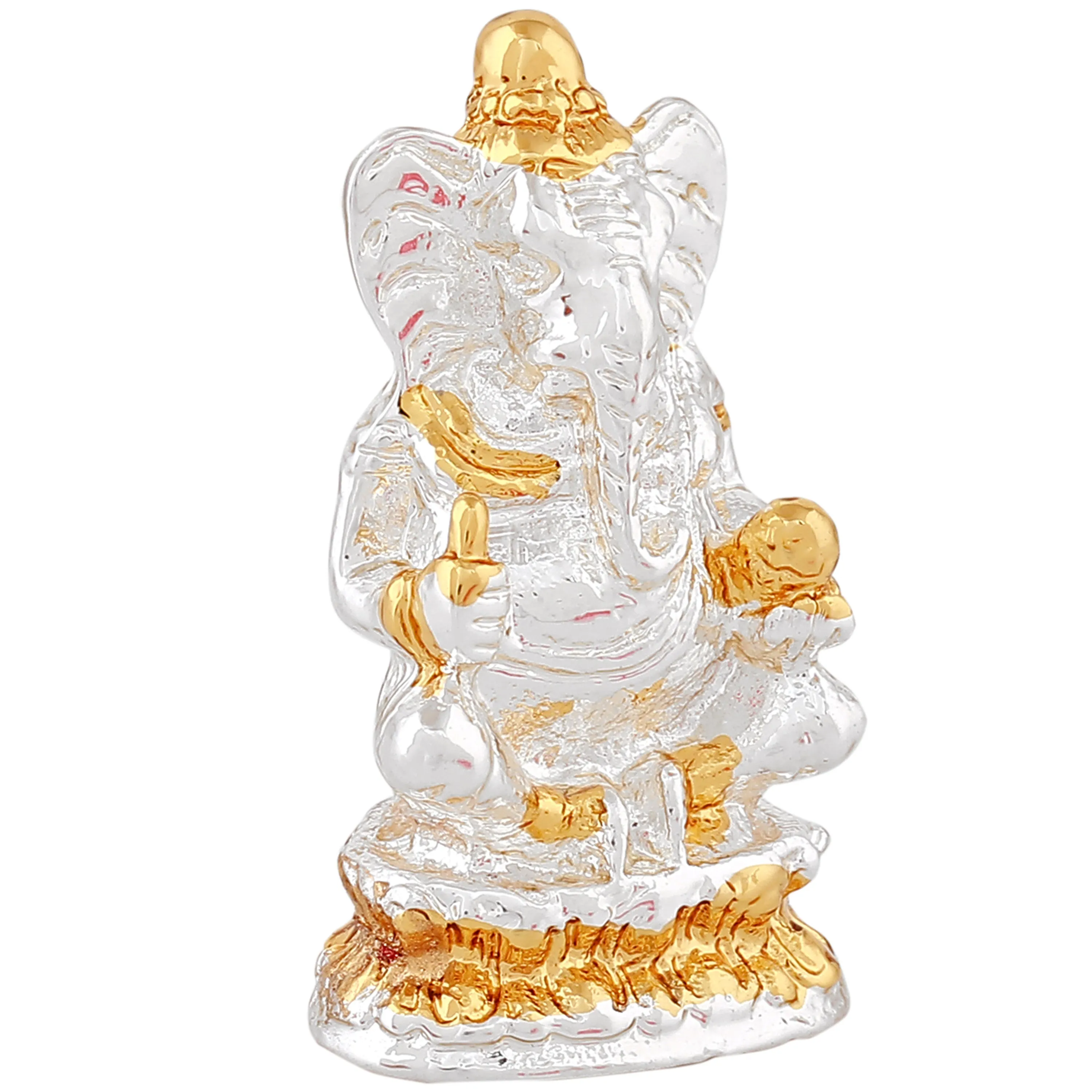 Estele Gold & Rhodium Plated Spiritual Lord Ganesh Idol for Gifts & House Warming/Home/Office Decors.