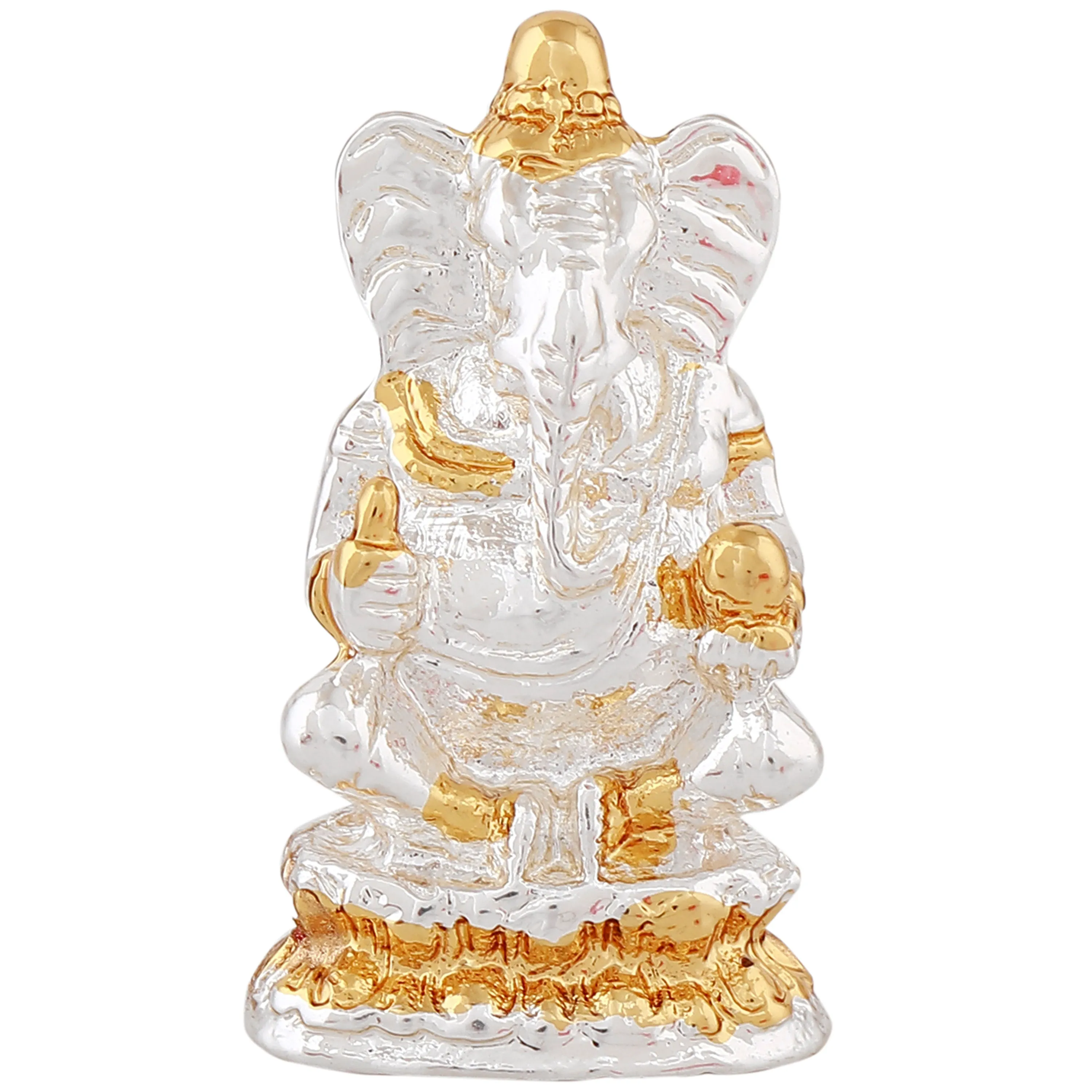 Estele Gold & Rhodium Plated Spiritual Lord Ganesh Idol for Gifts & House Warming/Home/Office Decors.