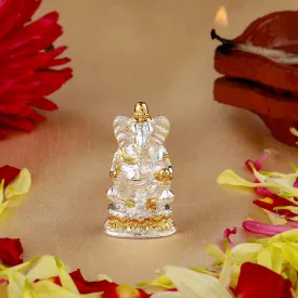 Estele Gold & Rhodium Plated Spiritual Lord Ganesh Idol for Gifts & House Warming/Home/Office Decors.