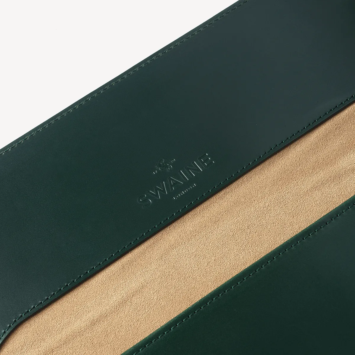 Eton Document Holder - Jaguar Green with Beige suede lining