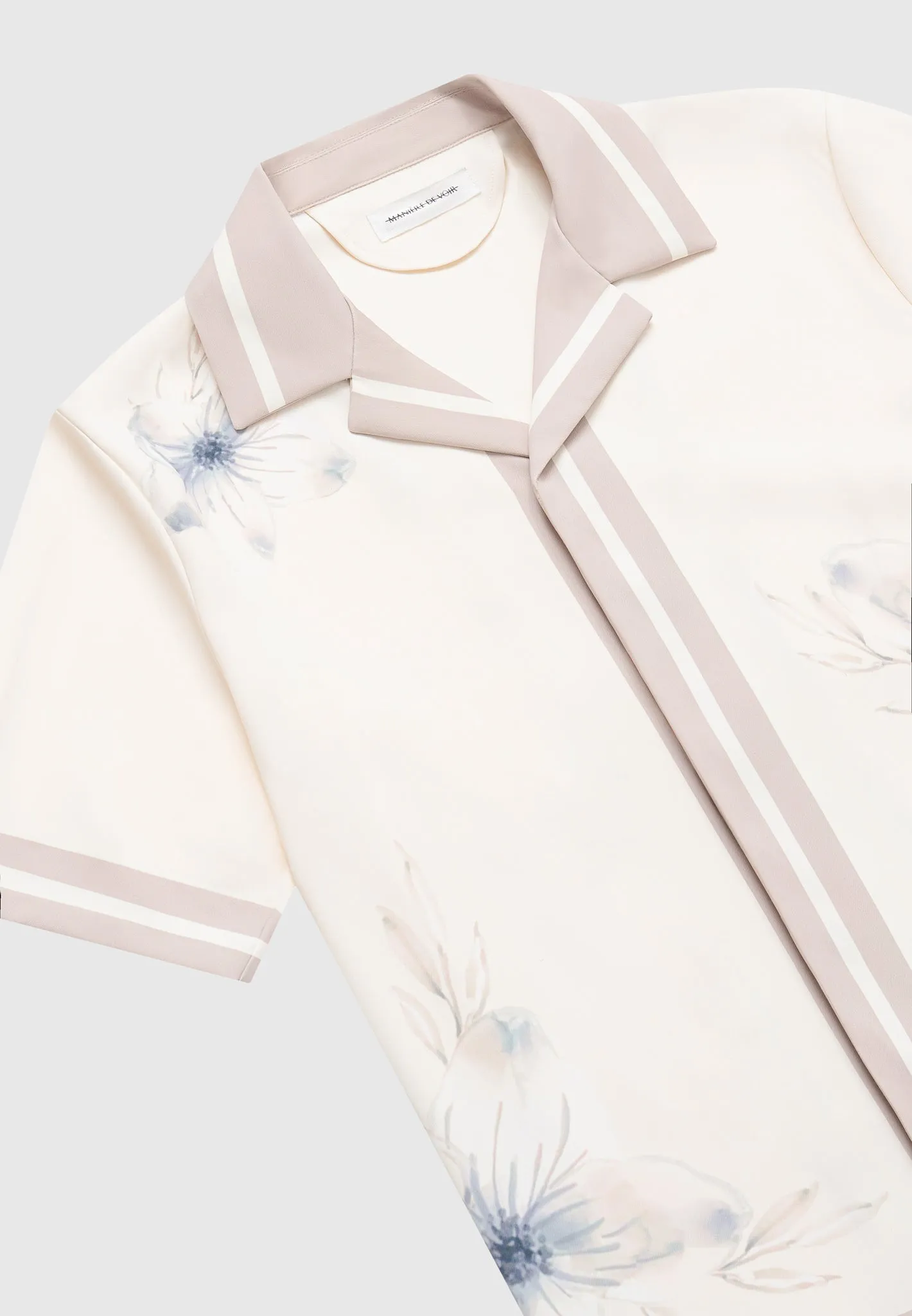 Floral Border Resort Shirt - Cream