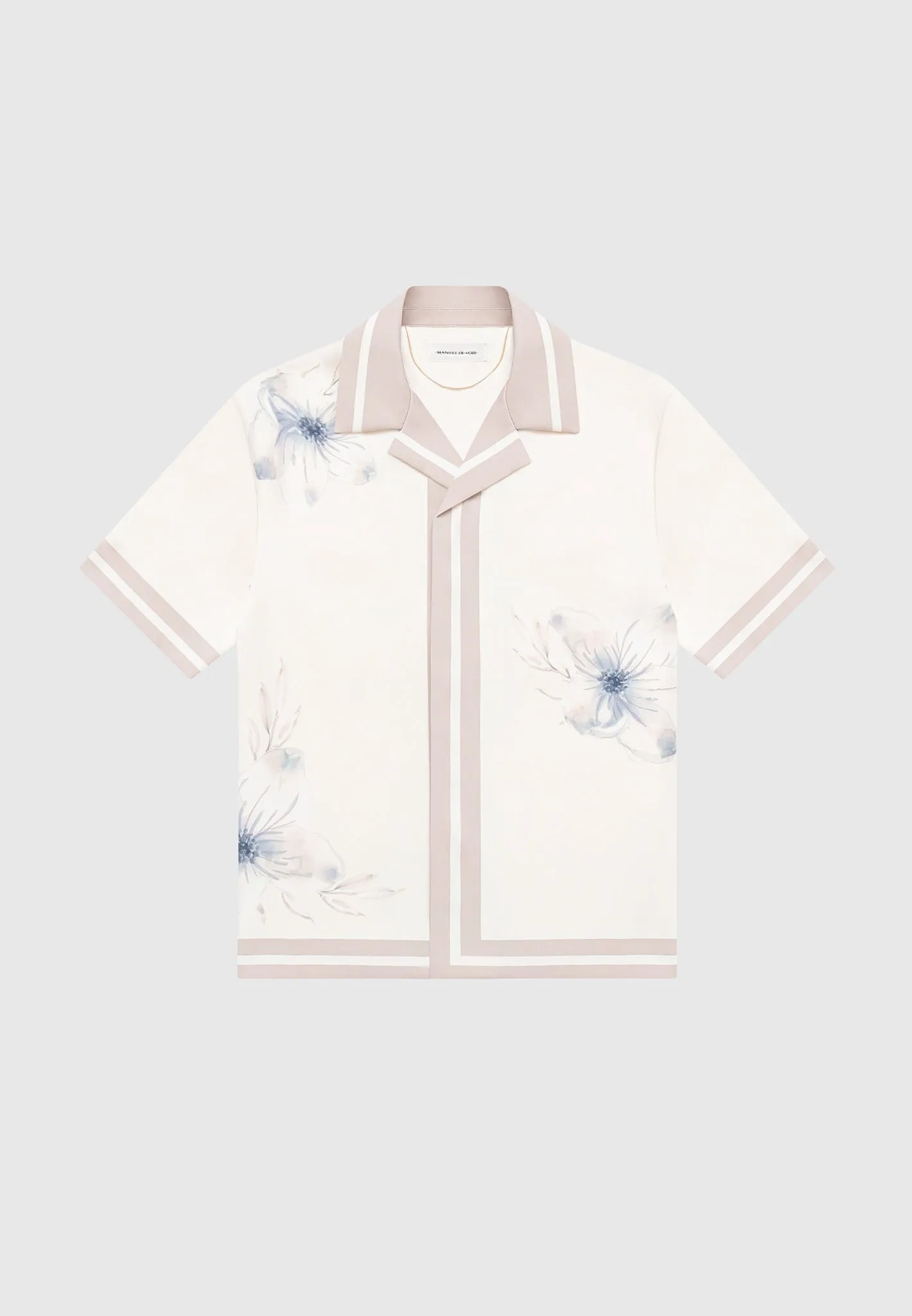 Floral Border Resort Shirt - Cream