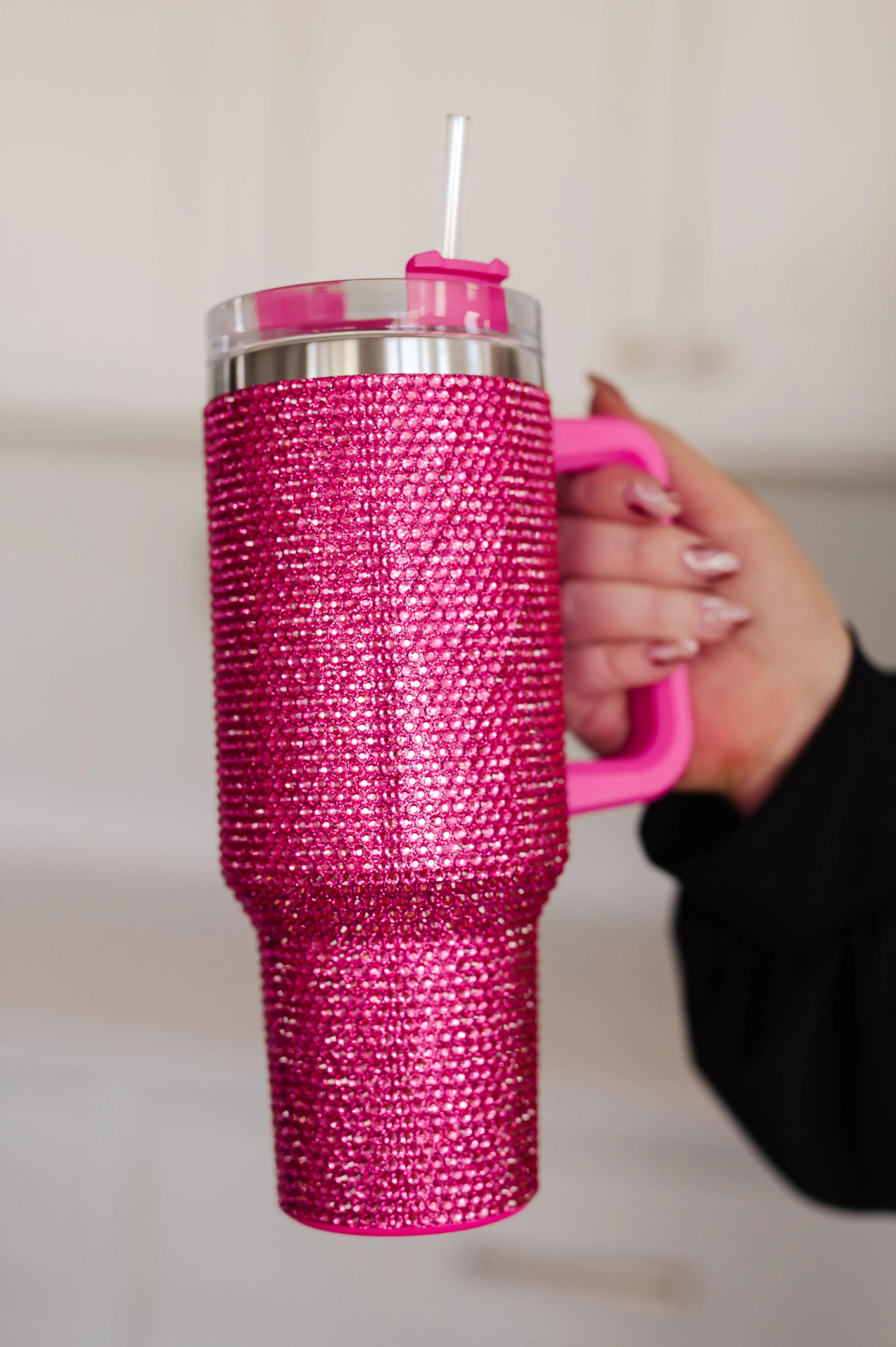 Glam Girl 40 oz Rhinestone Tumbler in Pink - Online Exclusive