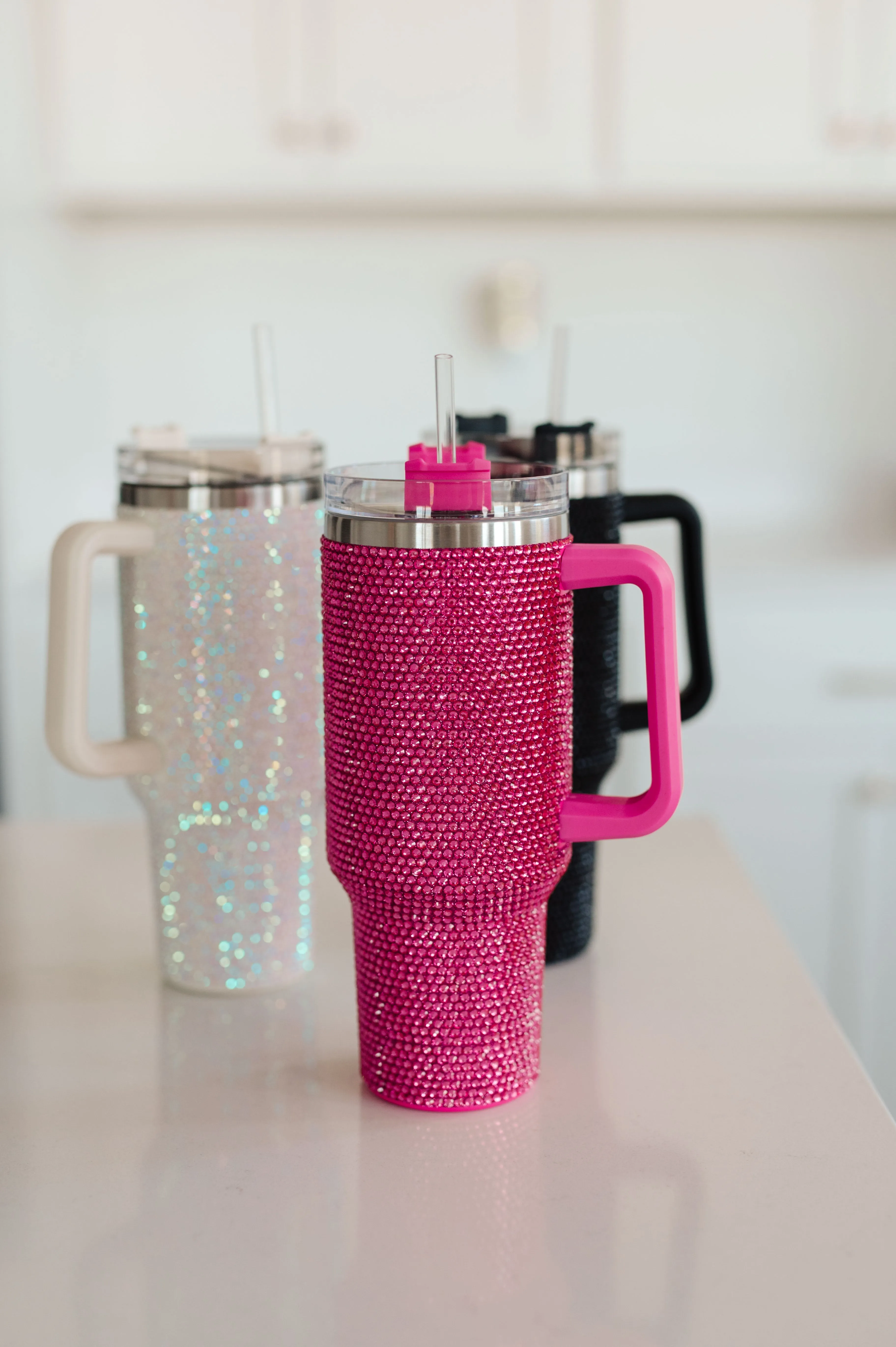 Glam Girl 40 oz Rhinestone Tumbler in Pink - Online Exclusive