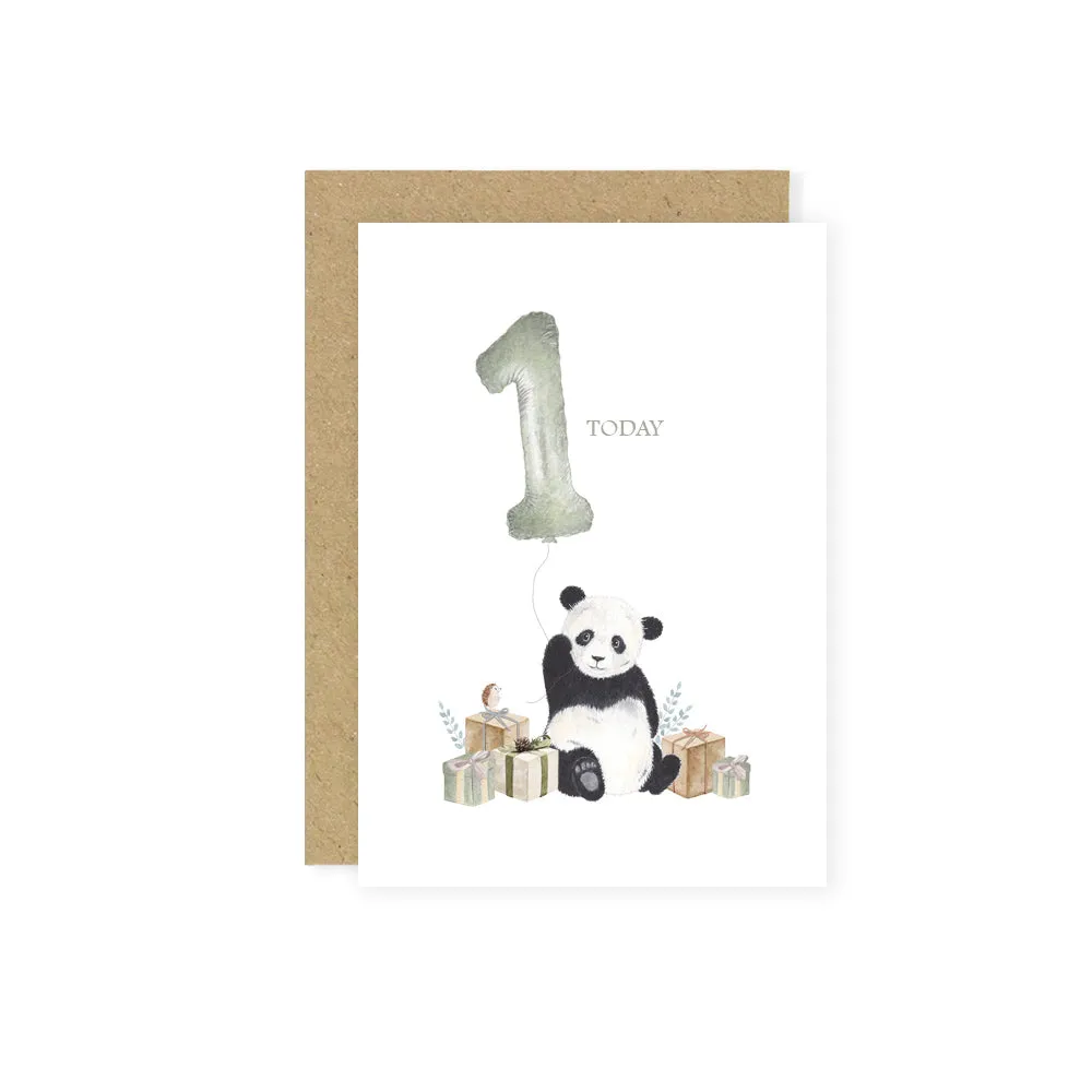 Greeting Card - 1st Birthday Card - Panda