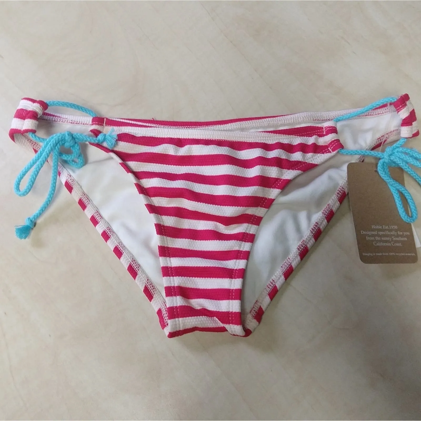 Hobie Cherry Stripe Nautical Bikini Bottom Small