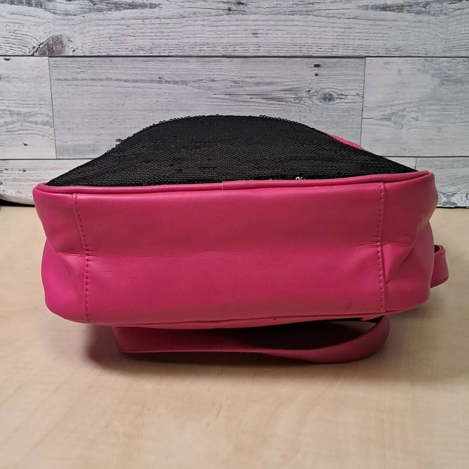 Juicy Couture Hot Pink & Black Sequined Backpack Purse