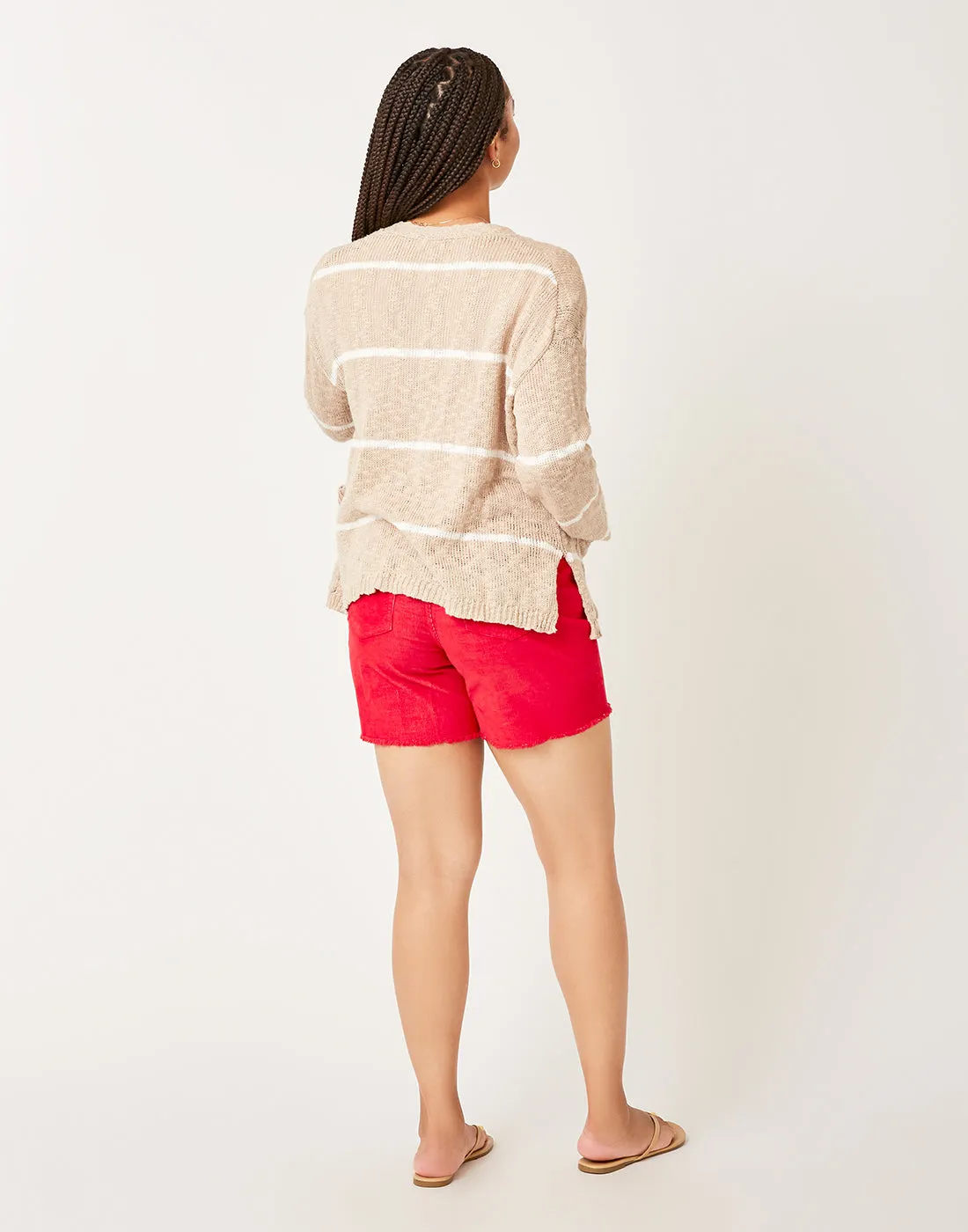 Kirby Cardigan: Cement Cloud Stripe