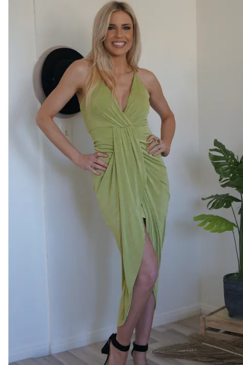 Kiwi In Paradise Midi Dress - Green