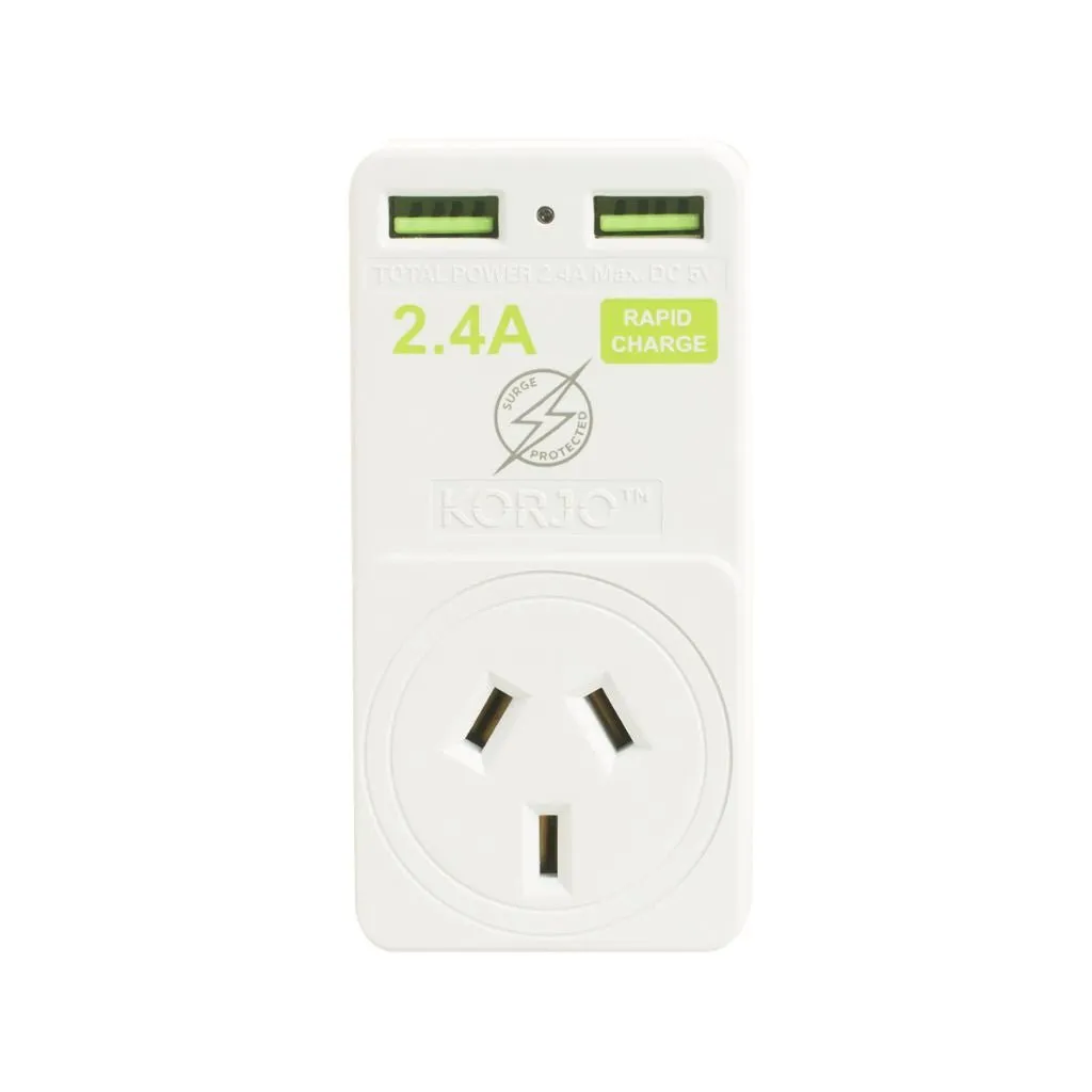 Korjo USB – Europe Travel Adaptor USB2X2EU