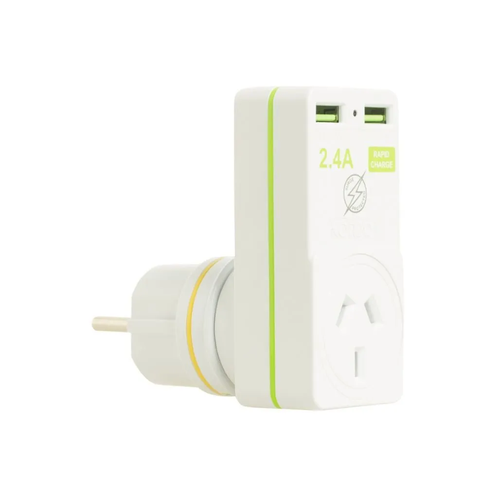 Korjo USB – Europe Travel Adaptor USB2X2EU