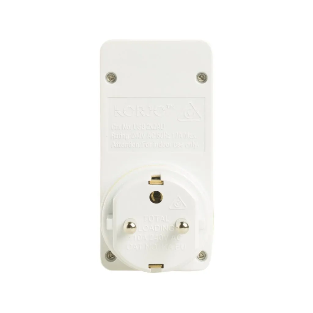 Korjo USB – Europe Travel Adaptor USB2X2EU