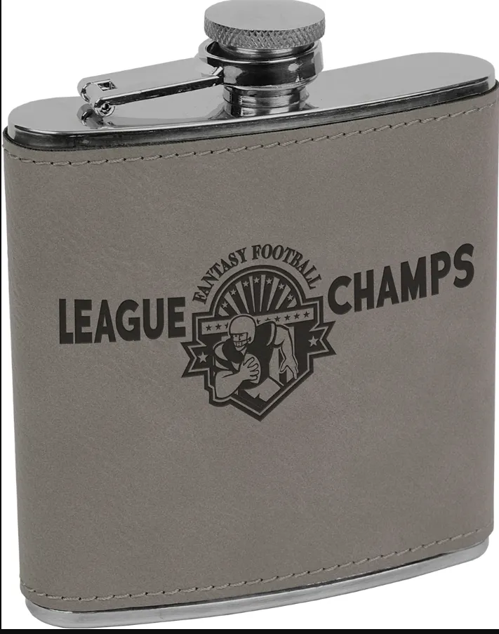 Leatherette Stainless Steel Flask - 6 oz.