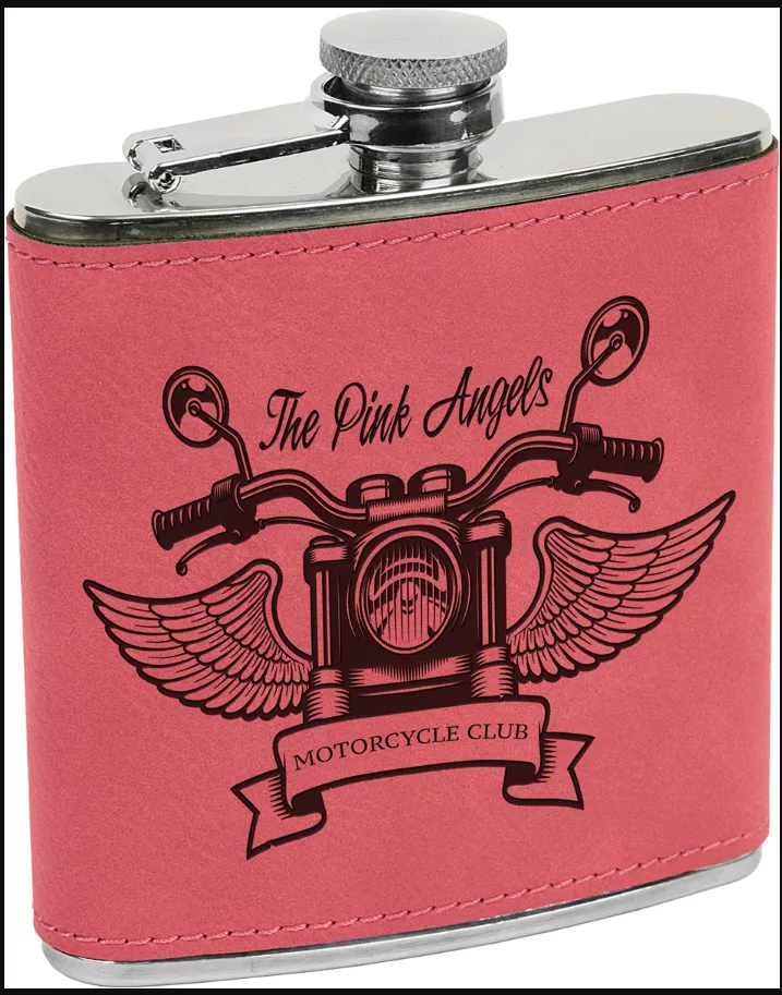 Leatherette Stainless Steel Flask - 6 oz.