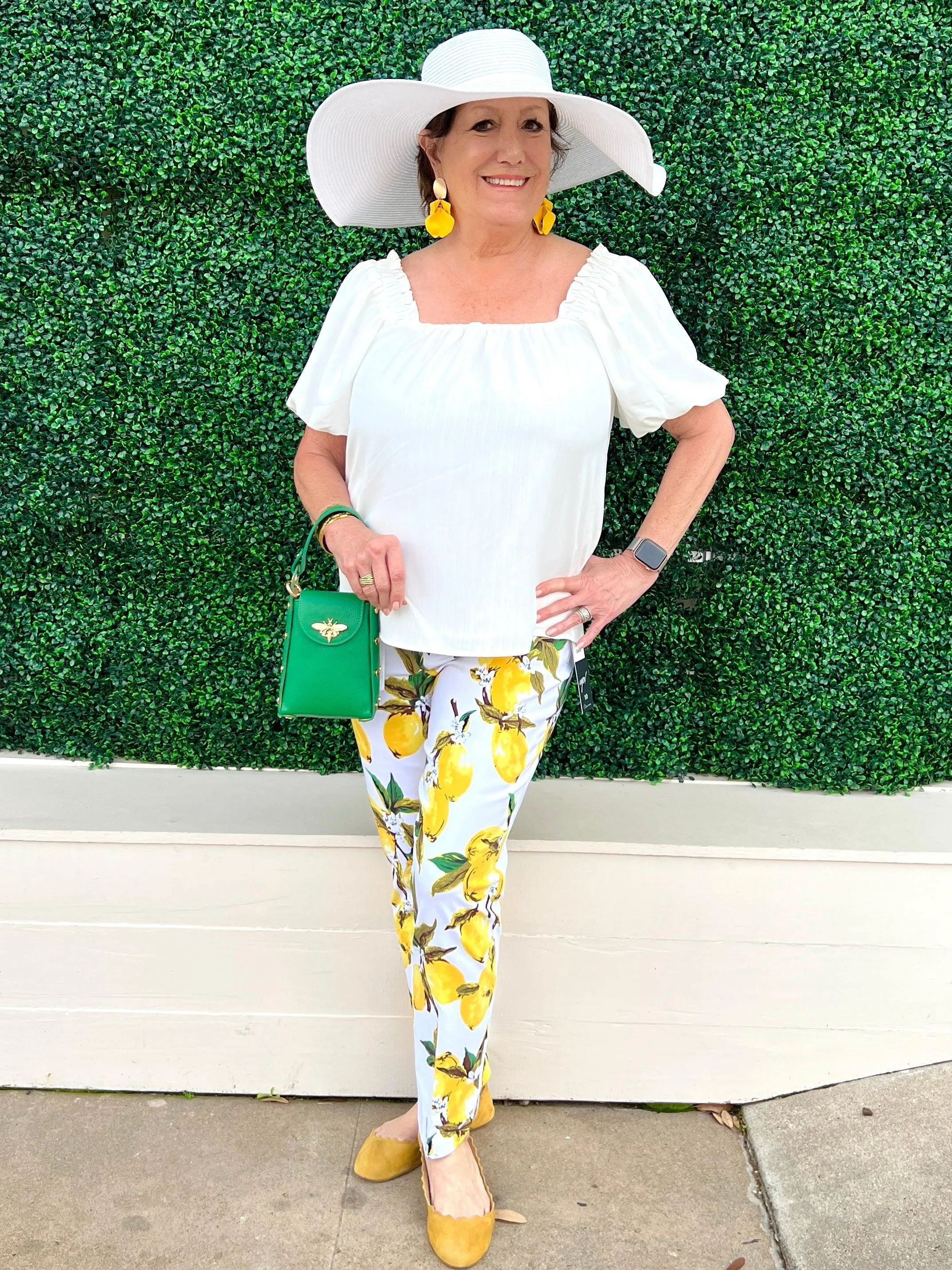 Lemon Print Petal Slit Up! Pant