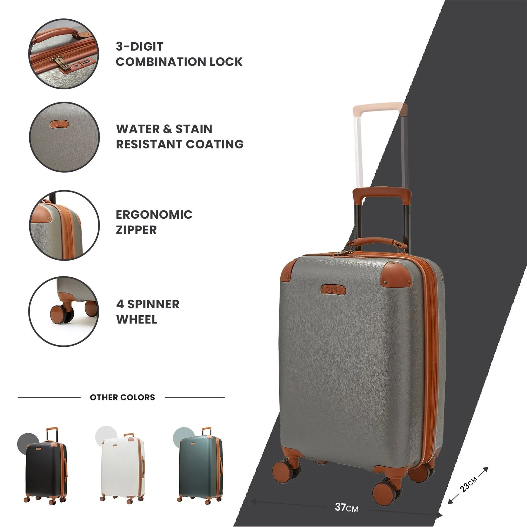 Luggage Suitcase Travel Bag Carry On Hand Cabin Check in Expandable Hard-Shell 4 Spinner Wheels Trolley Set | Carnaby