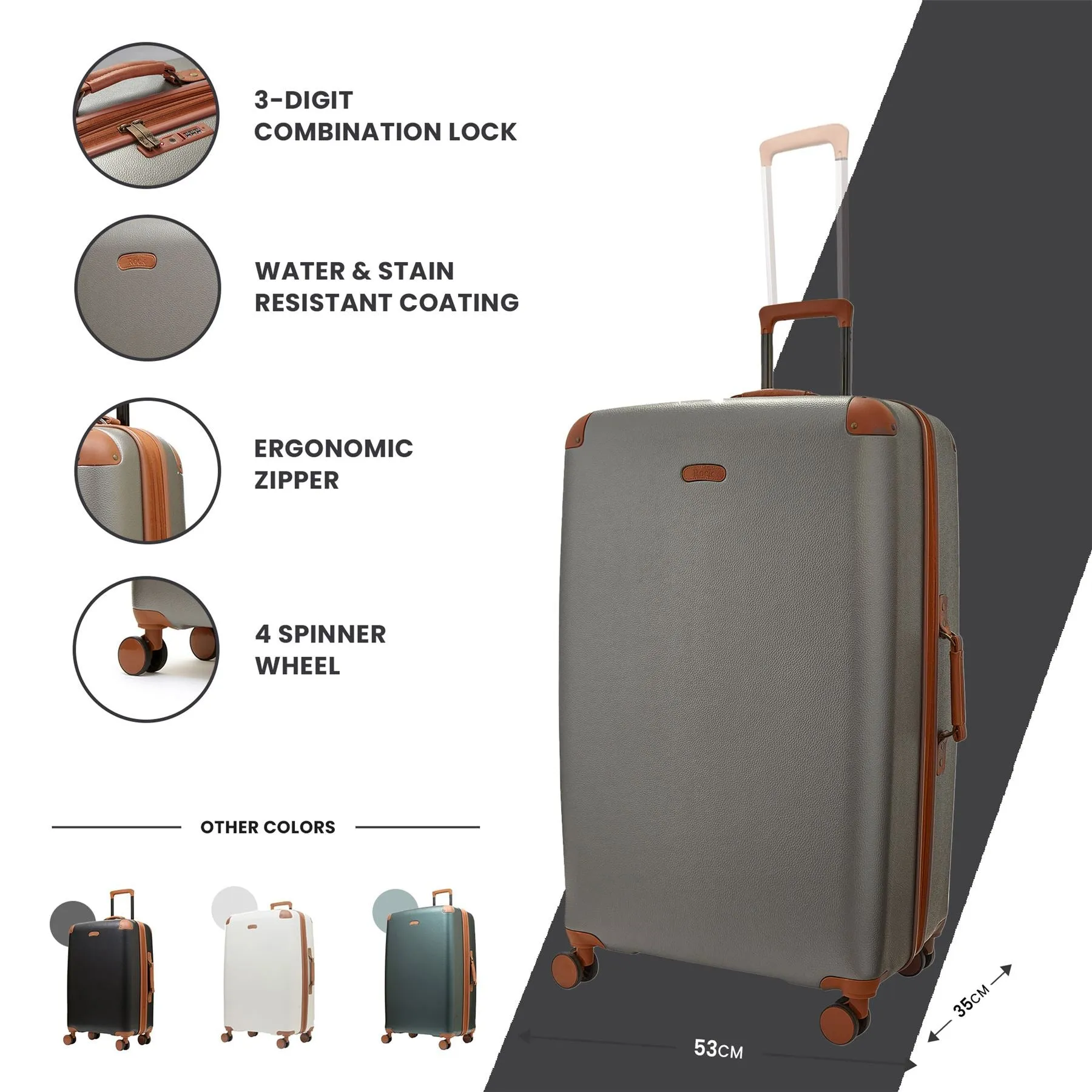 Luggage Suitcase Travel Bag Carry On Hand Cabin Check in Expandable Hard-Shell 4 Spinner Wheels Trolley Set | Carnaby