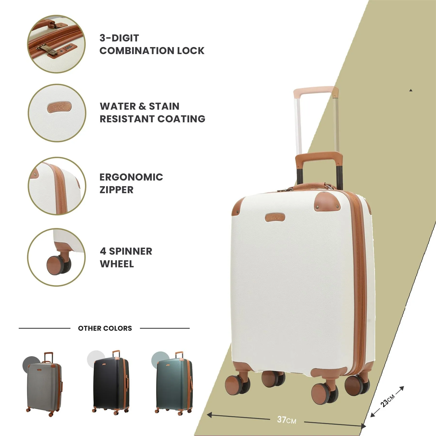 Luggage Suitcase Travel Bag Carry On Hand Cabin Check in Expandable Hard-Shell 4 Spinner Wheels Trolley Set | Carnaby