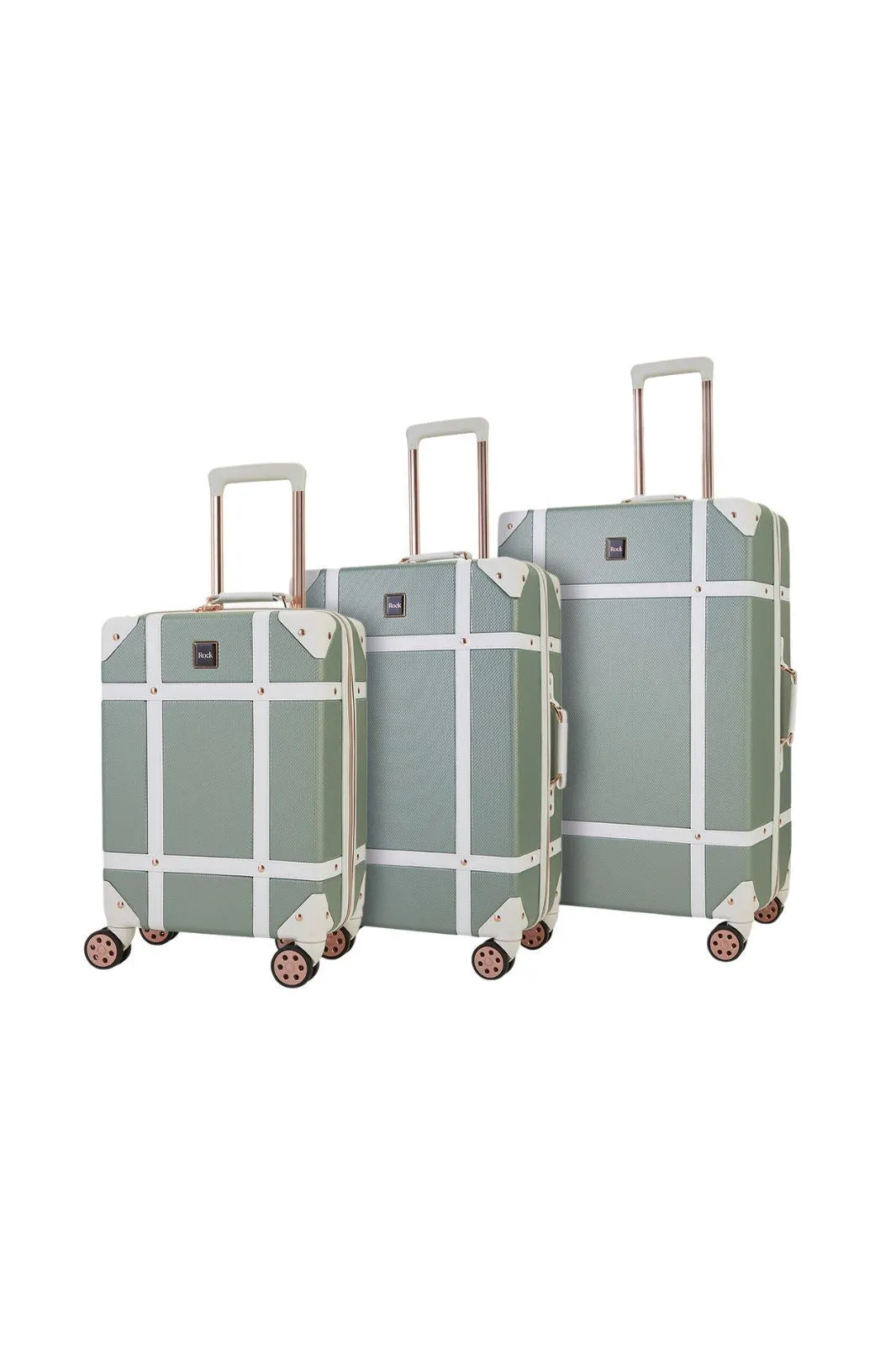 Luggage Suitcase Travel Bag Carry On Hand Cabin Check in Hard-Shell 4 Spinner Wheels Trolley Set | Vintage