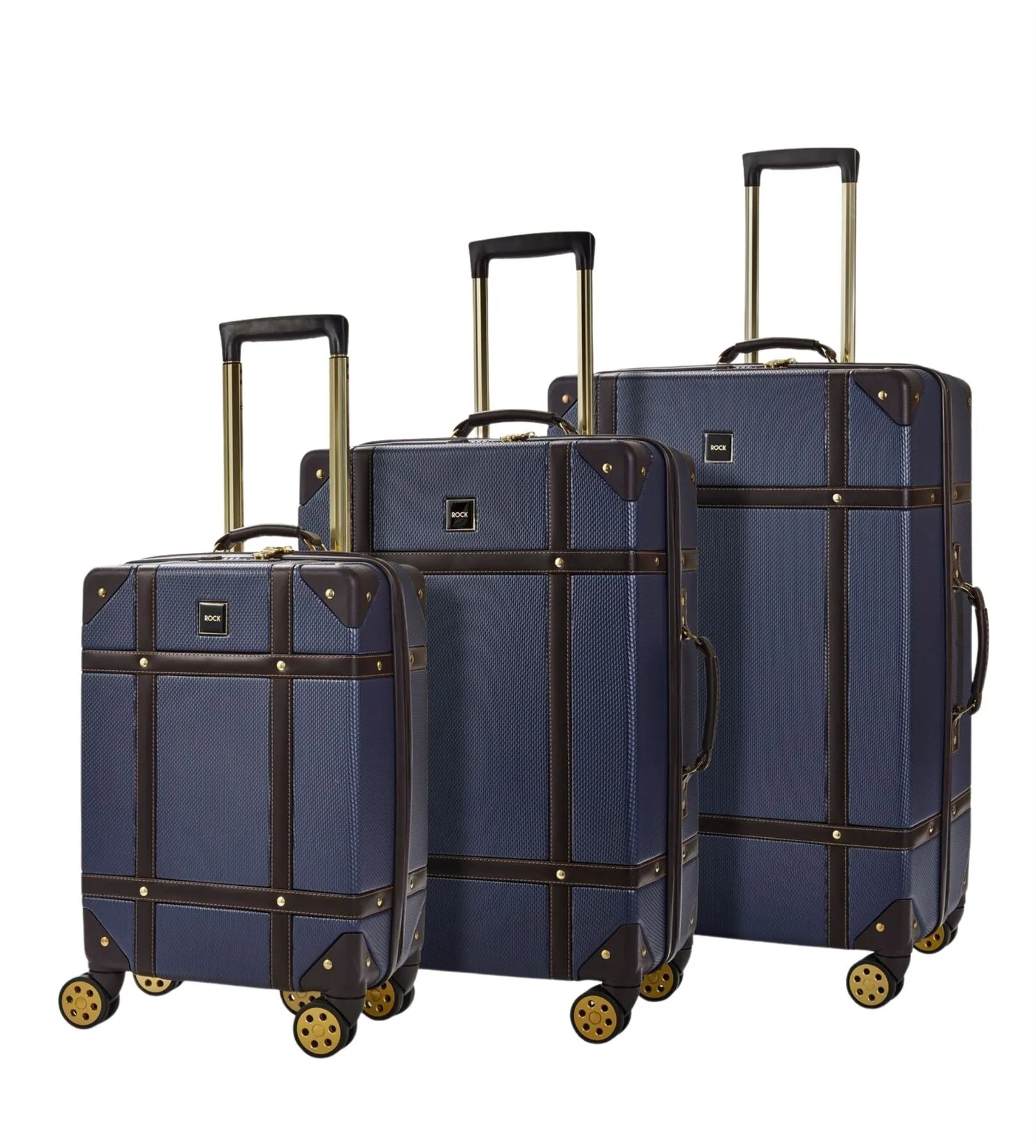 Luggage Suitcase Travel Bag Carry On Hand Cabin Check in Hard-Shell 4 Spinner Wheels Trolley Set | Vintage