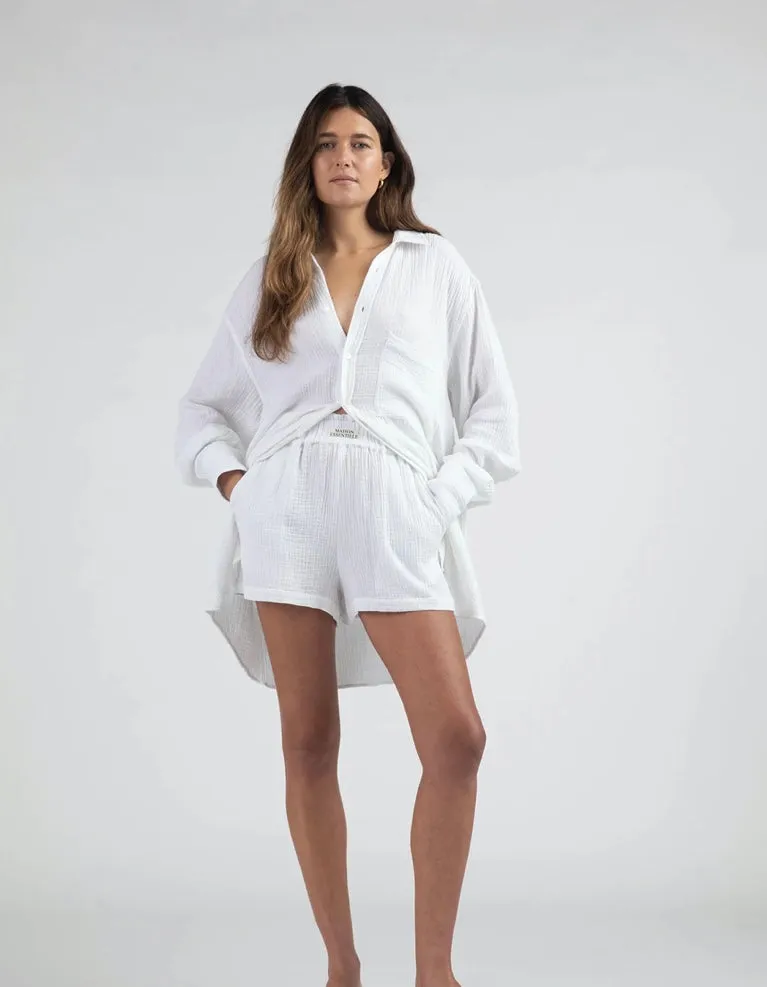 MAISON ESSENTIELE~ Oversized cotton gauze pajama shirt