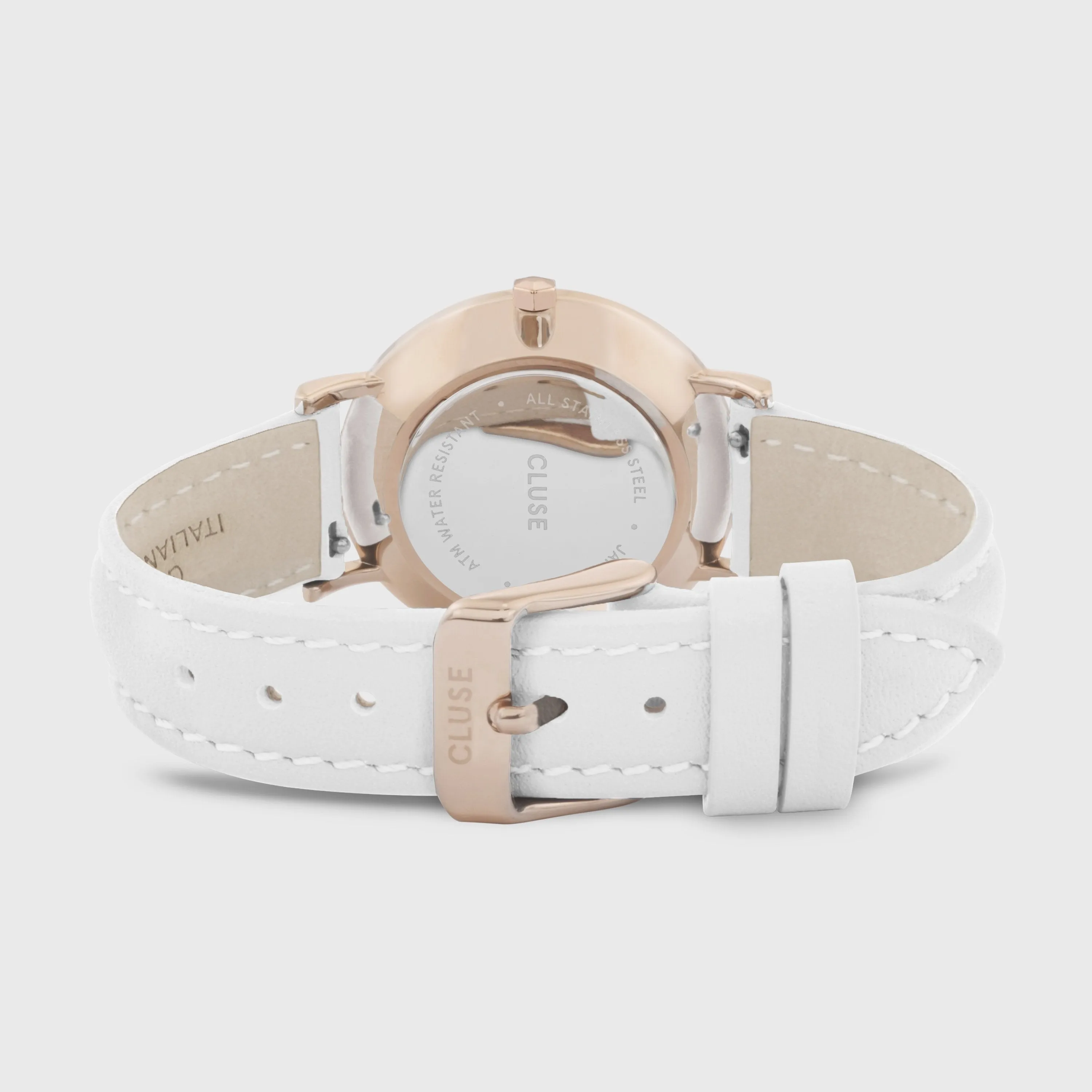 Minuit Leather White, Rose Gold Colour