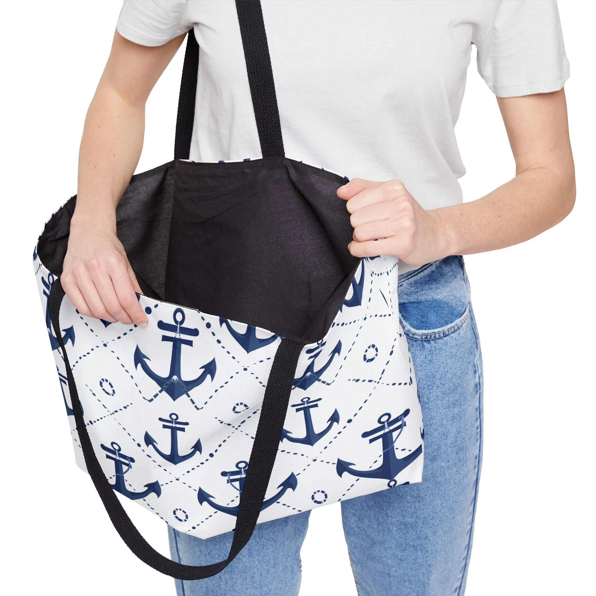 Nautical Anchors Tote Bag (24" x 13" x 2")