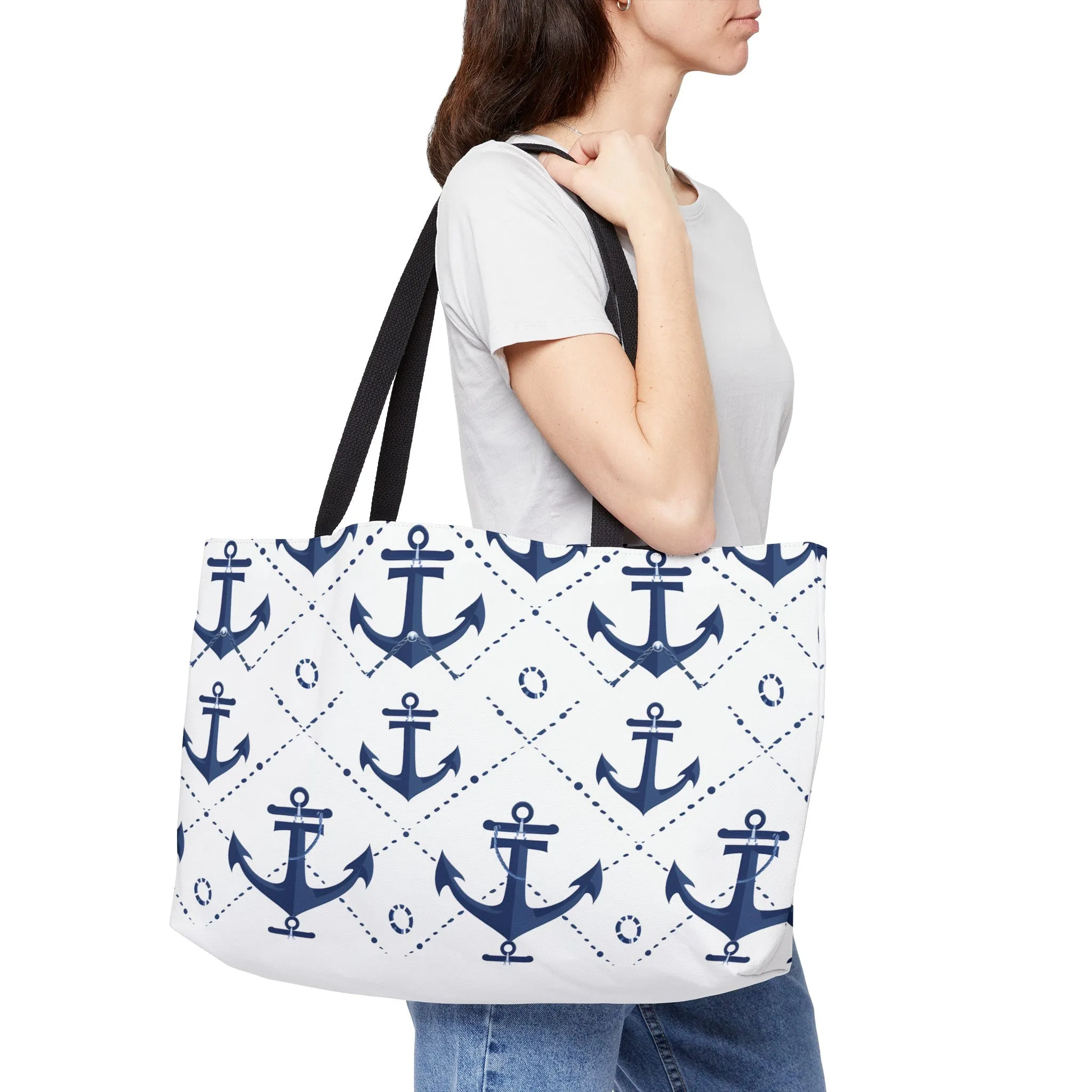 Nautical Anchors Tote Bag (24" x 13" x 2")