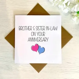 On Your Anniversary Brother/Sister In Law Card