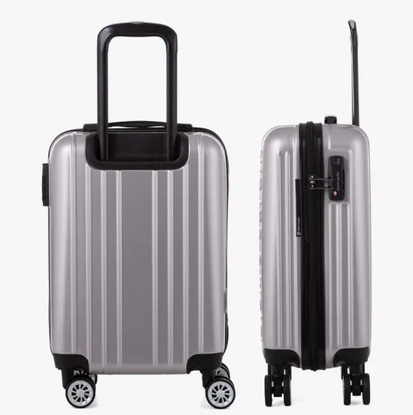 Pierre Cardin Belmont Luggage Spinner 3 Piece Set | Metallic Silver