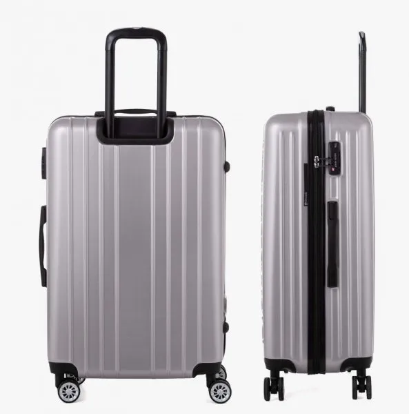 Pierre Cardin Belmont Luggage Spinner 3 Piece Set | Metallic Silver