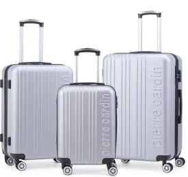 Pierre Cardin Belmont Luggage Spinner 3 Piece Set | Metallic Silver