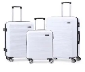 Pierre Cardin Gaspar Luggage Spinner 3 Piece Set | White