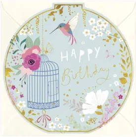 "Happy Birthday" Greetings Card with Humming Bird