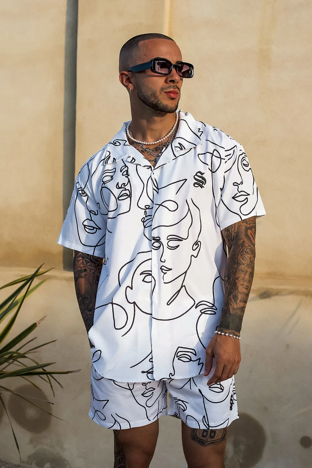 Resort Shirt - Faces White