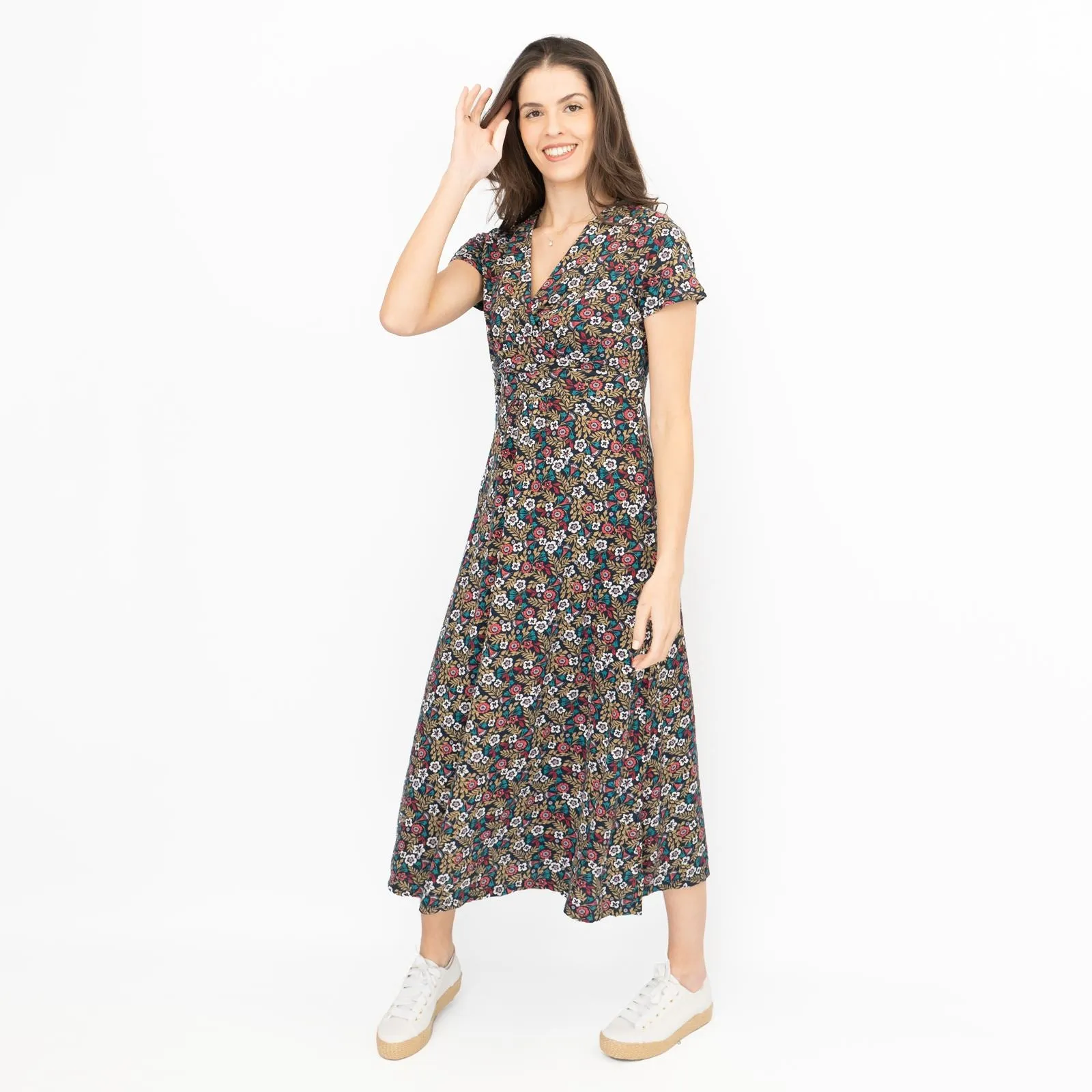 Seasalt Chapelle Midi Dress Carved Floral Maritime