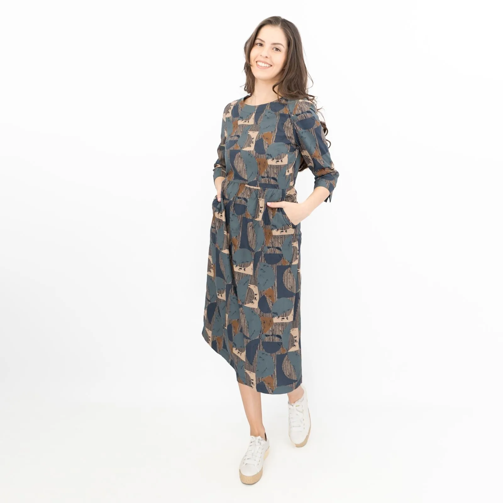 Seasalt Cloudscape Abstract Print Midi Dress